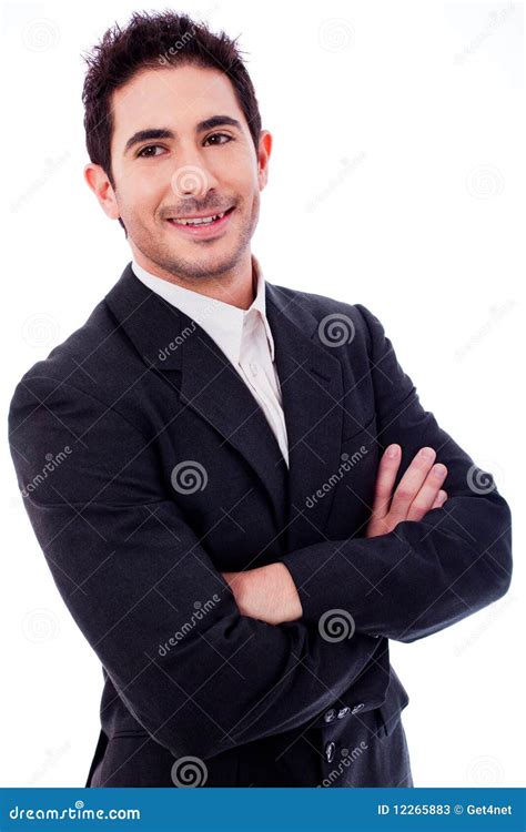 Handsome Business Man With His Hands Folded Stock Image Image Of