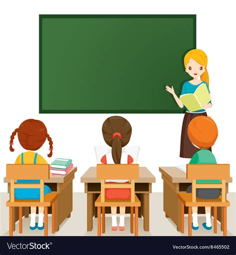 Teacher Teaching Students In Classroom Royalty Free Vector