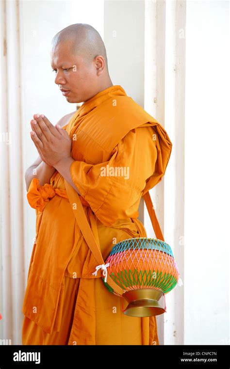 Monk Praying Monk Ordination Ceremony Wat Pong Pang Buddhist