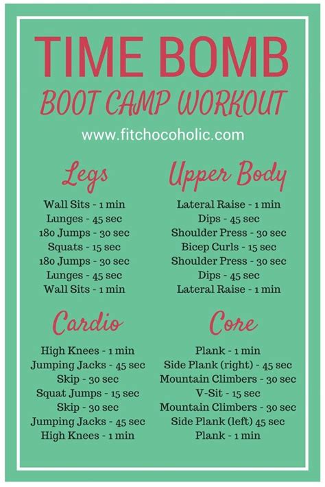 Total Body Time Bomb Boot Camp Workout Boot Camp Workout