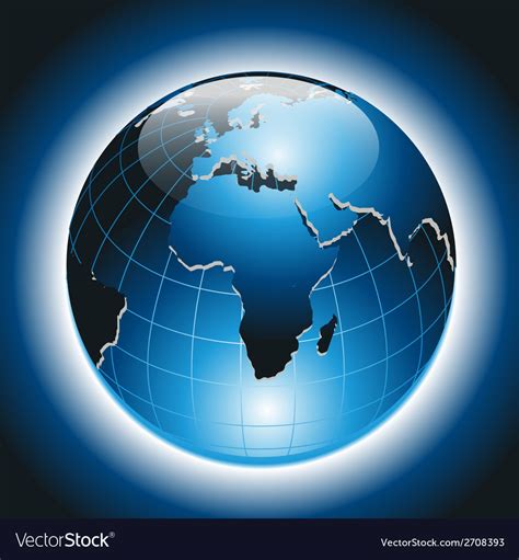 World Globe On Dark Blue Background Royalty Free Vector