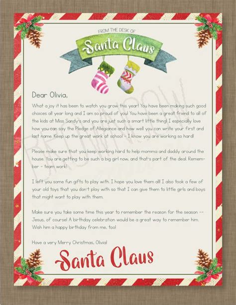 Letter From Santa Editable Santa Letter Santa Letter Nice List