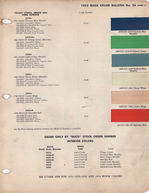 Paint Chips 1955 Gm Buick
