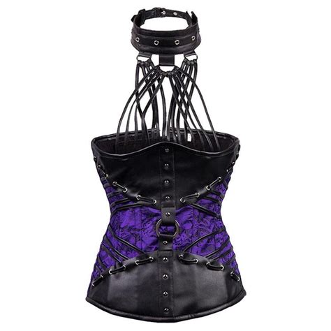 Buy Womens Hot Purple Gothic Choker Corsets Online The Black Ravens
