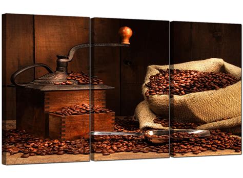 A finely set dining room table with china and crystal creates the mood for an elegant dining experience with friends, family, or business associates. Coffee Beans Canvas Wall Art Set of Three for your Dining Room