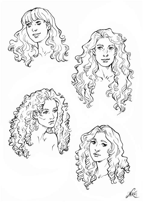 Anime Curly Hair Curly Hair Cartoon Curly Hair Drawing Wavy Hair