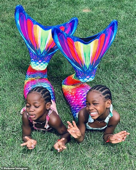 Madonna Shares Photo Of Her Twins Estere And Stella Dressed As Mermaids