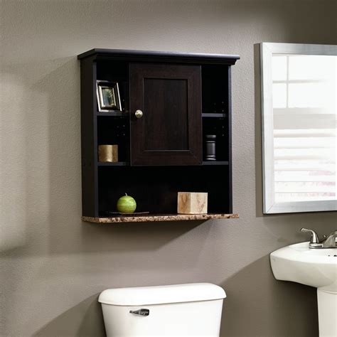 Wall mounted bathroom cabinet with shelves and towel bar. Bathroom Wall Cabinet Cherry Wall Mount Shelf Storage ...
