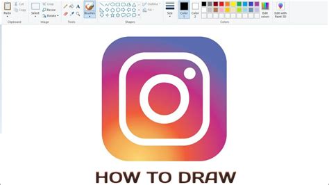 How To Draw Instagram Logo Using Microsoft Paint Drawing Instagram
