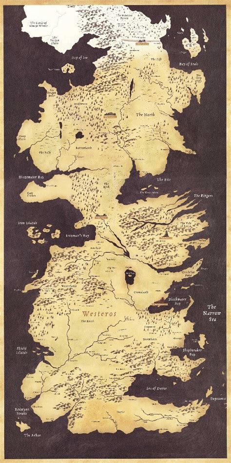 Game Of Thrones Westeros E Essos Mapa Do Mundo Cartaz Tv Jogo Poster De