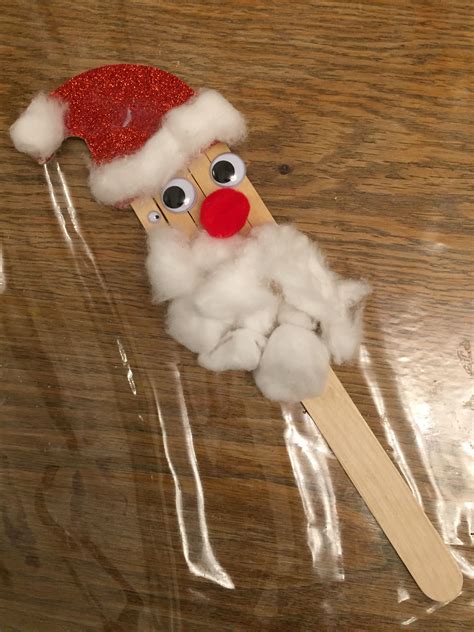 Lollipop Stick Santas Xmas Crafts Crafts For Kids Lollipop Sticks