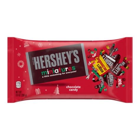 Hersheys Miniatures Assorted Milk And Dark Chocolate Candy Bars Christmas Bag 1 Bag 99 Oz