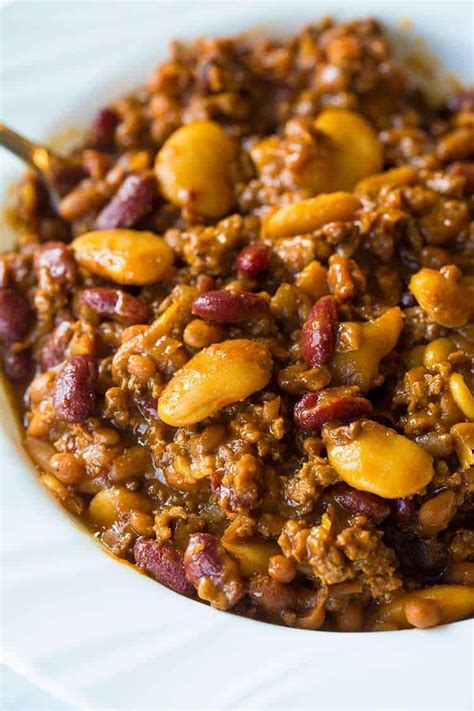 slow cooker calico beans recipe the kitchen magpie