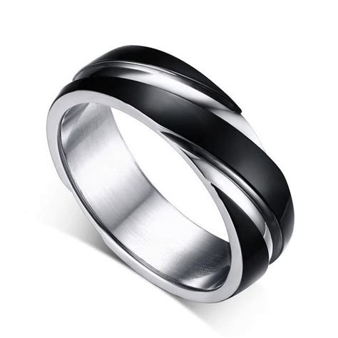 Mens Black Stainless Steel Ring Classy Men Collection