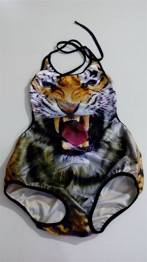 Us D Tiger Print V Neck Backless Strap Sport Online For Sale Sexy Tiger Swimsuit One