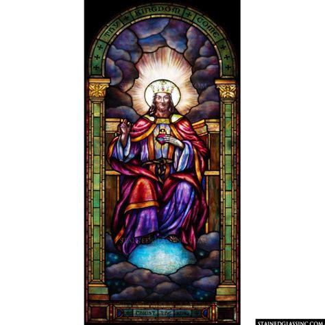 Christ On His Heavenly Throne Religious Stained Glass Window