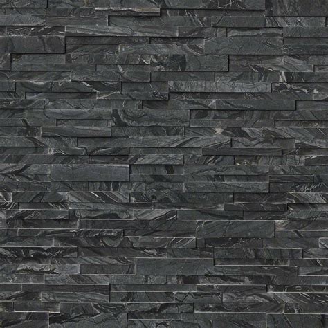 Stacked Stone Glacial Black 3d Marble Landscape Marble Wall Tiles