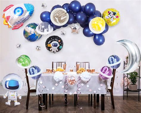 Space Theme Birthday Balloons Decoration Combo Kit 35pcs For Boys Girls