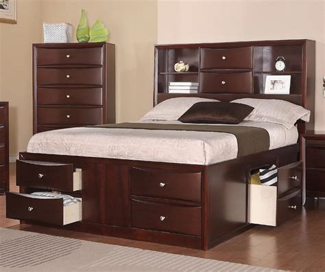 Free shipping on most orders. Poundex Espresso Cal King Bed With Storage Drawers in 2020 ...