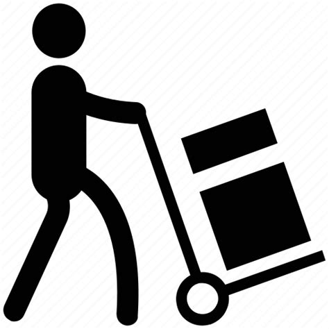Courier Service Delivery Delivery Postman Hand Trolley Package