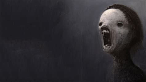 Scary Face Depressing Dark Teeth Screaming 1080p Wallpaper