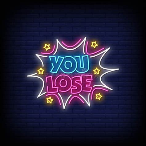 You Lose Neon Signs Style Text Vector Stock Vector Illustration Of