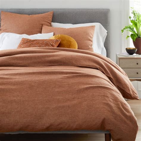 Personalize your bedrooms with unique bedding supplies that speak to you. Belgian Linen Melange Duvet Cover & Shams - Terracotta ...