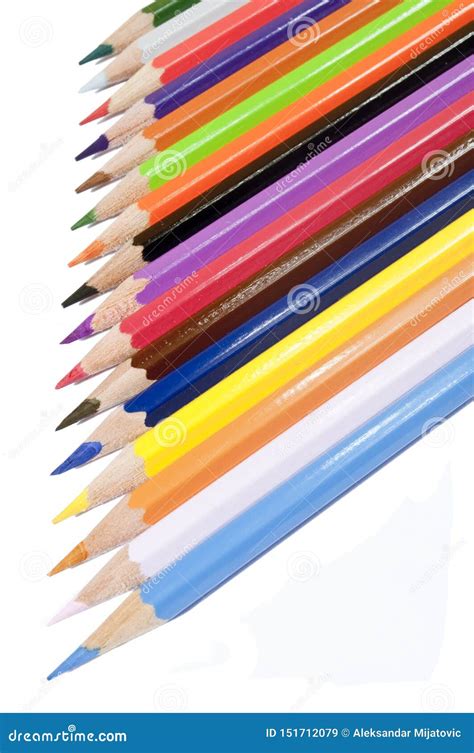 Colored Pencils Isolated On White Stock Image Image Of Shape