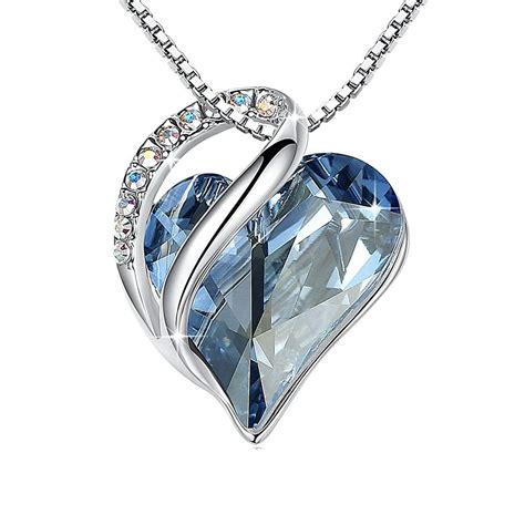 Lovefir Lovefir 925 Sterling Silver 14” March Birthstone Necklacelove Heart Shaped Pendant