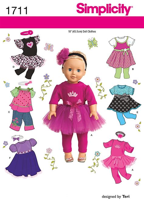 discontinued simplicity sewing pattern 1711 18 doll clothes sewing patterns online