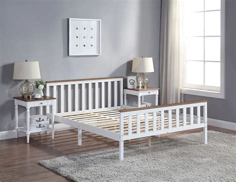 White Wooden Bed Frame Small Double Pine Home Treats Uk
