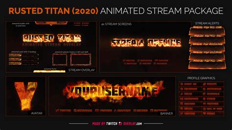 Rusted Titan Fire Twitch Overlay For Obs Streamlabs