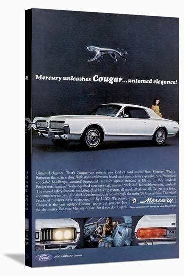 1967 Mercury Unleashes Cougar Stretched Canvas Print