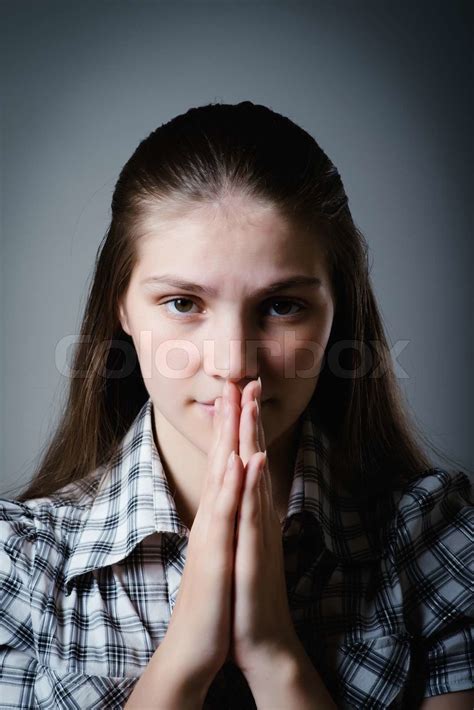 Girl Praying Stock Image Colourbox