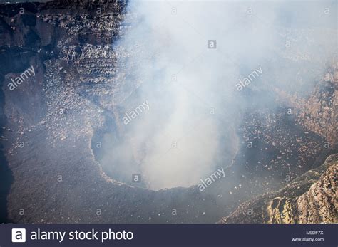 Smoke Coming From The Stantiago Crater Of The Masaya Volcano In
