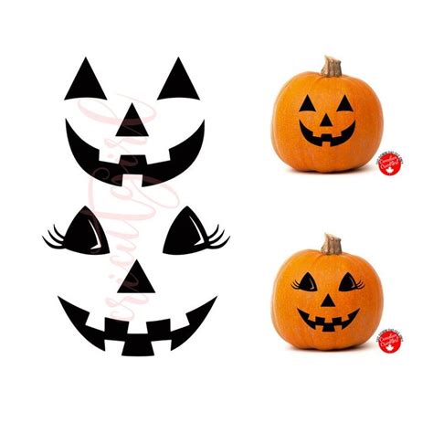 2 cute Jack-O-Lantern faces Halloween crafts pumpkins SVG | Etsy in