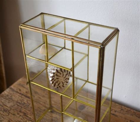 Vintage Brass And Glass Display Box By Shabbychiclife On Etsy 55 00 Glass Display Box Brass