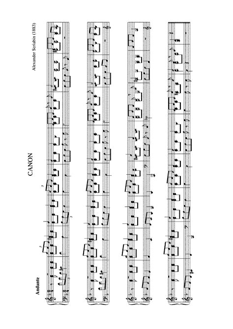 Lyrics by orchestra + harp. Canon in D minor (Scriabin, Aleksandr) - IMSLP: Free Sheet Music PDF Download