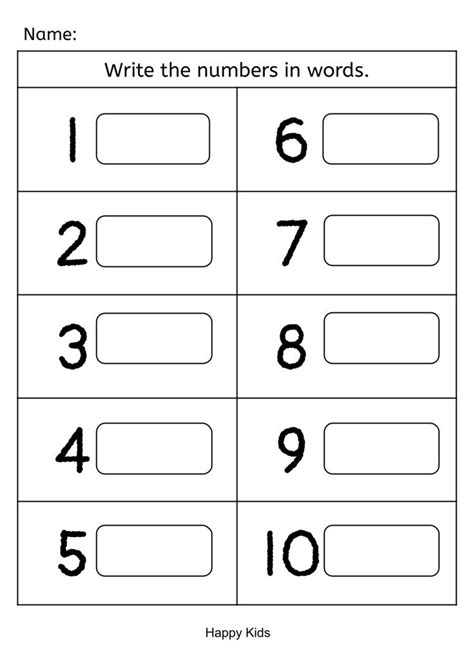 Write The Number Words 1 To 10 Made By Teachers Writing Numbers