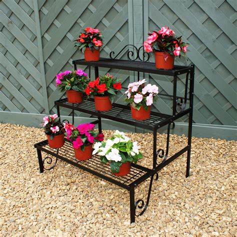 Solid Steel Two Or Three Tier Garden Plant Stand By The Orchard