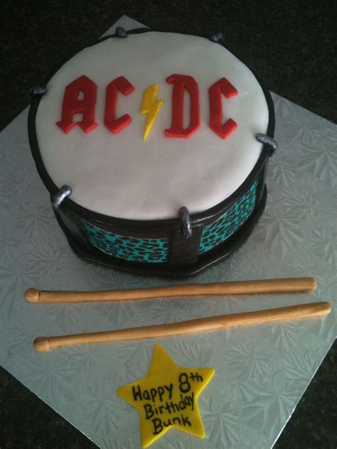 Acdc Drum Cake Pastel Para Papá Tartas Musicales Pastel De Tortilla