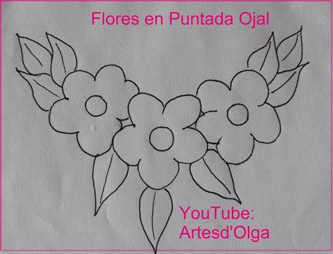 Dibujos de flores para bordar a4. Artesd'Olga: Flores en Puntada Ojal |Bordado a Mano