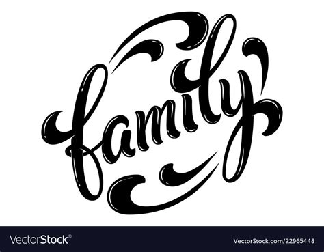 Download Hand drawn lettering family ink Royalty Free Vector Image