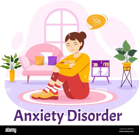 Anxiety Disorder Illustration With Frustrated Person Nervous Problem
