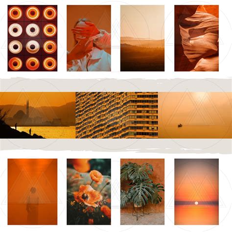 Orange Aesthetic Wall Collage 70 Pcs Boujee Art Prints