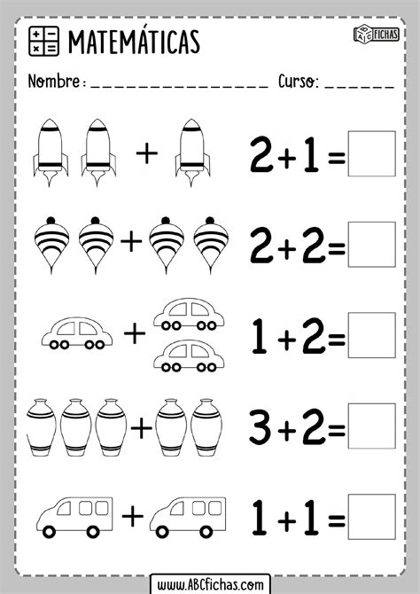 Ejercicios De Sumas De Dibujos Para Niños Abc Fichas