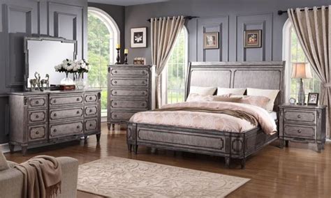 Allure Weathered Grey Queen Sleigh Bedroom Bedroom Sets Furniture