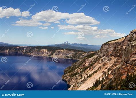 Beautiful Landscape Shot Of The Crater Lake In Oregon Us Stock Photo