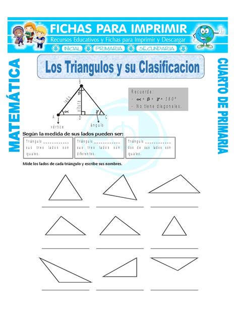 Los Triangulos Y Su Clasificacion Para Cuarto De Primaria Pdf