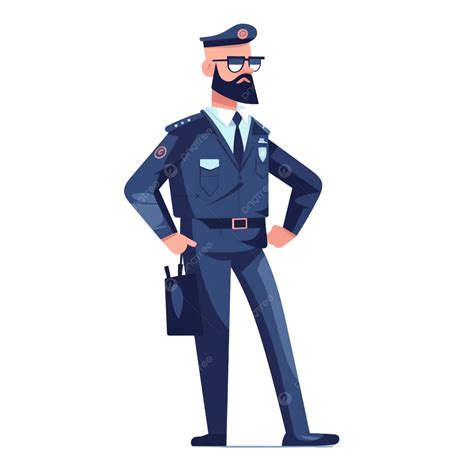 Cartoon Hand Drawn Professional Character Security Guard Cartoon Hand